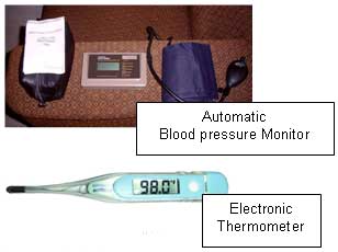 Blood pressure monitor and electronic thermometer