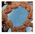 Hands united in a circle