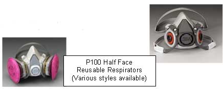 P100 Half Face Reusable Respirators
